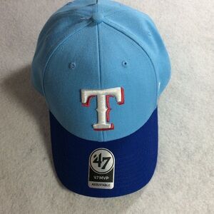47 Two-Tone Light Blue and Royal Blue Texas 'T' Baseball Cap